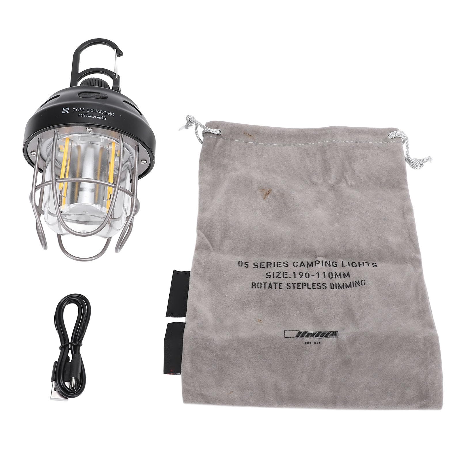 Lanterna da campeggio retrò Dimmerazione continua Ricaricabile 2000mAh Power Bank Lampada da tenda in metallo dimmerabile Lampada a sospensione portatile per patio Escursionismo