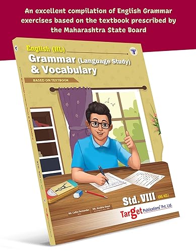 Std 8th English Grammar &amp; Vocabulary Book | VIII English Medium Maharashtra State Board | Language Study, Vocabulary Topics &amp; Grammar Worksheets | Based on Textbook &amp; Board Paper Pattern