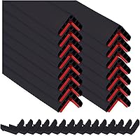 Vista 14 de Rubber Bond Protector de borde de esquina de pared, protectores de esquinas a prueba de bebés de 1 x 1 x 36 pulgadas, tiras de borde autoadhesivas