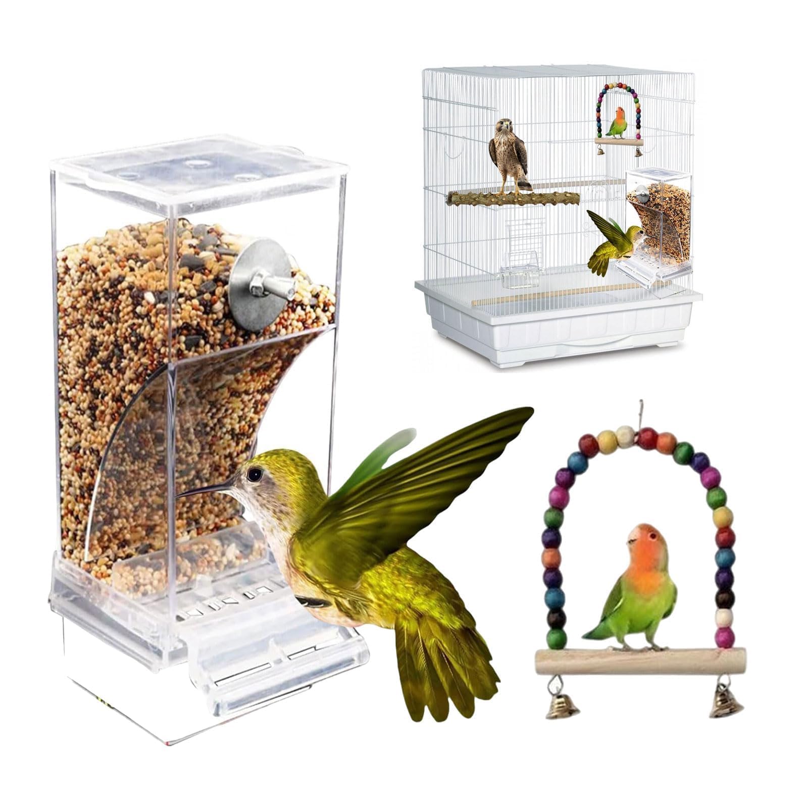 Pack of 3 Automatic Feeder for Birds Automatic Bird Feeder, Acrylic Feeder