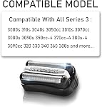 2Pack 32B Series 3 Electric Shaver Replacement Head Compatible with Braun S3 Foil & Cutter Razor Heads, Accessories for S3 3040s 3010s 3080s 3070cc 3000s 3050cc 3090cc 3020s 3030s Etc.