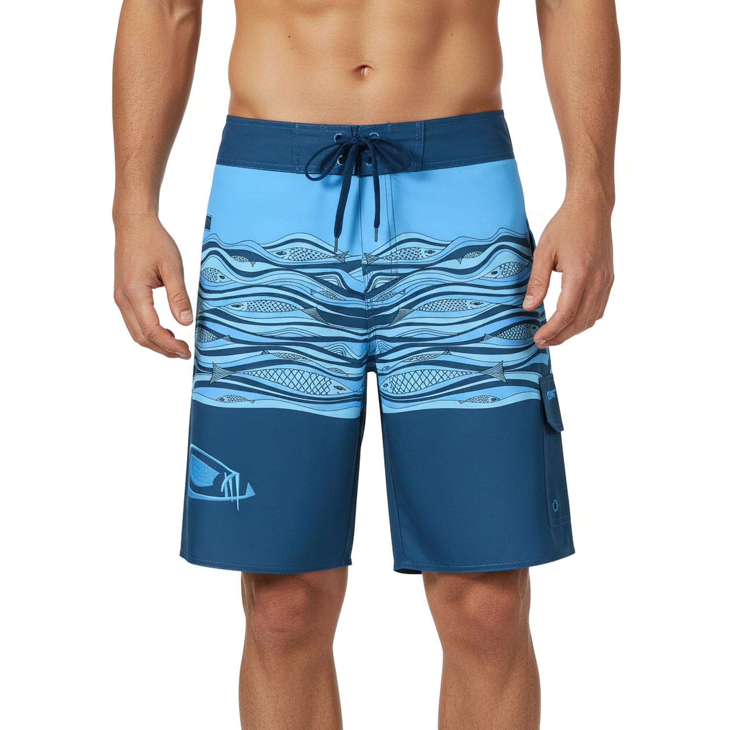 Tormenter Waterman 5 Pocket Hybrid Shorts for Men – Fishing, Diving, Surf Board Shorts – Quick Dry Casual Swim Trunks