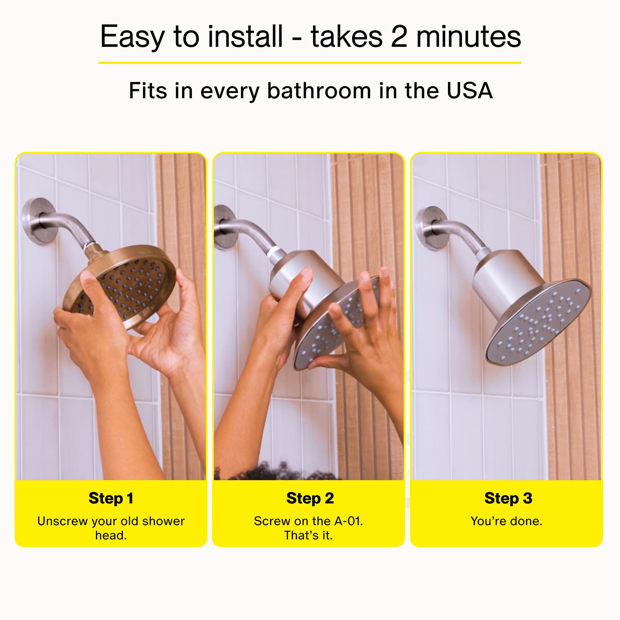 Afina Filtered Shower Head - High Pressure Shower Filter For Skin  Afina Shower Filter display picture 1