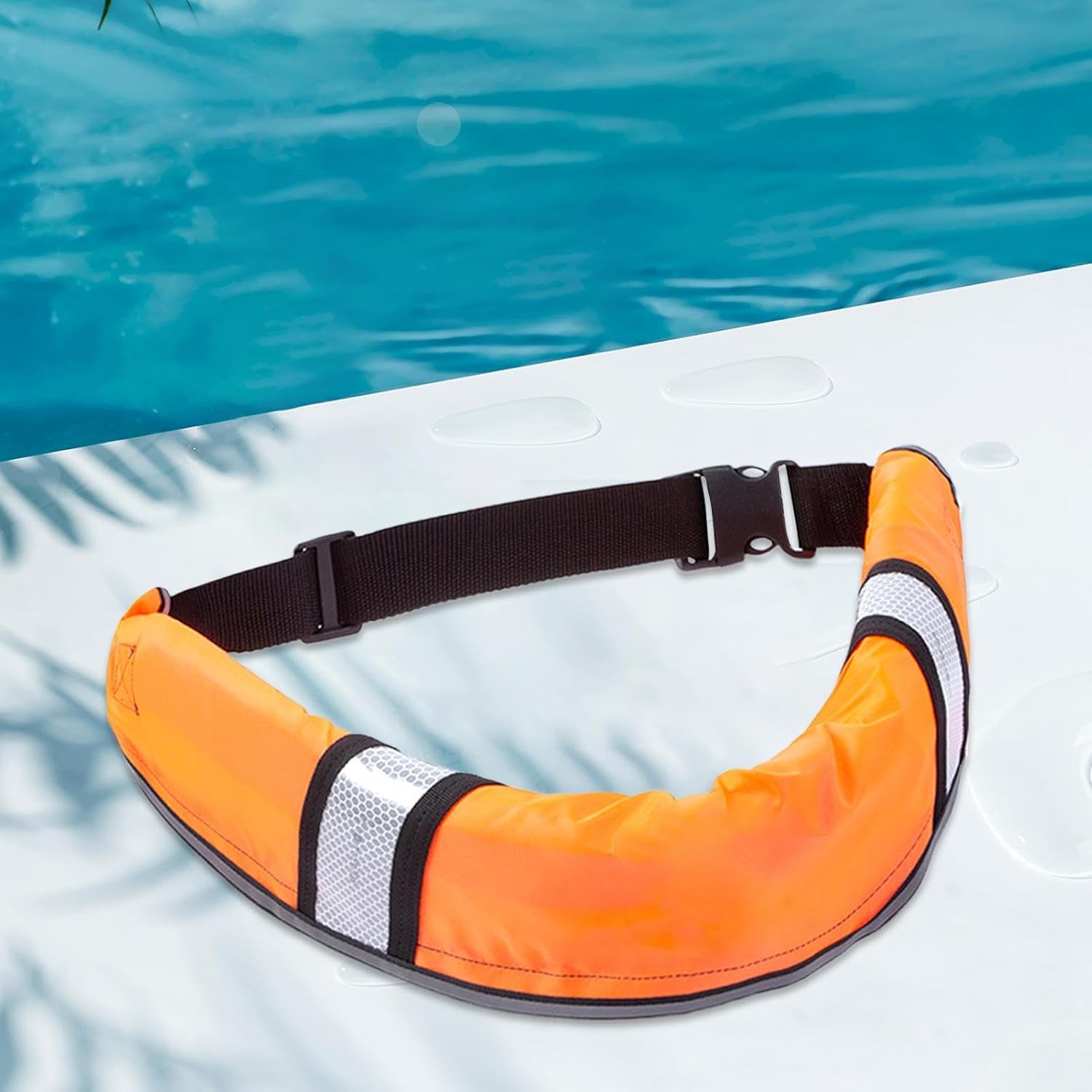 Life Preserver - Adjustable Inflatable Life Vest - Water Lifesaving Tool for Boating Fishing Snorkeling Dock Wakeboard Pool Travel Beach Offshore Paddle Survival