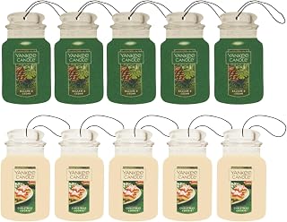 Paper Car Jar, 5 Balsam & Cedar & 5 Christmas Cookie (Variety Pack)
