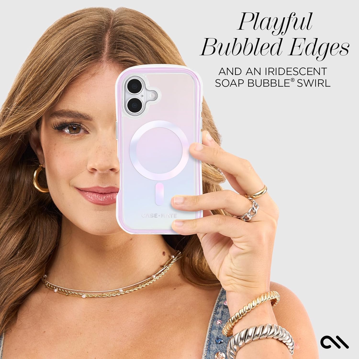 Case-Mate Jelly Pop Soap Bubble iPhone 17 Case [Compatible with MagSafe] - Stylish Phone Case for Women with 16ft Drop Protection - Premium Magnetic Cover for iPhone 17 - Iridescent