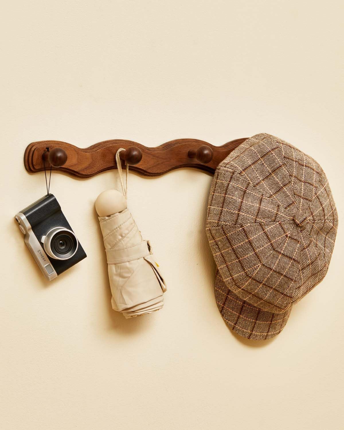 Wood Coat Rack Wall Mount - 4Pack Walnut Coat Hooks for Hanging Clothes,Keys, Robes,Purse,Towels,Bags,Backpack, Modern Decorative Wall hooks Heavy Duty Hanger Organizer for Bathroom,Entryway & Bedroom