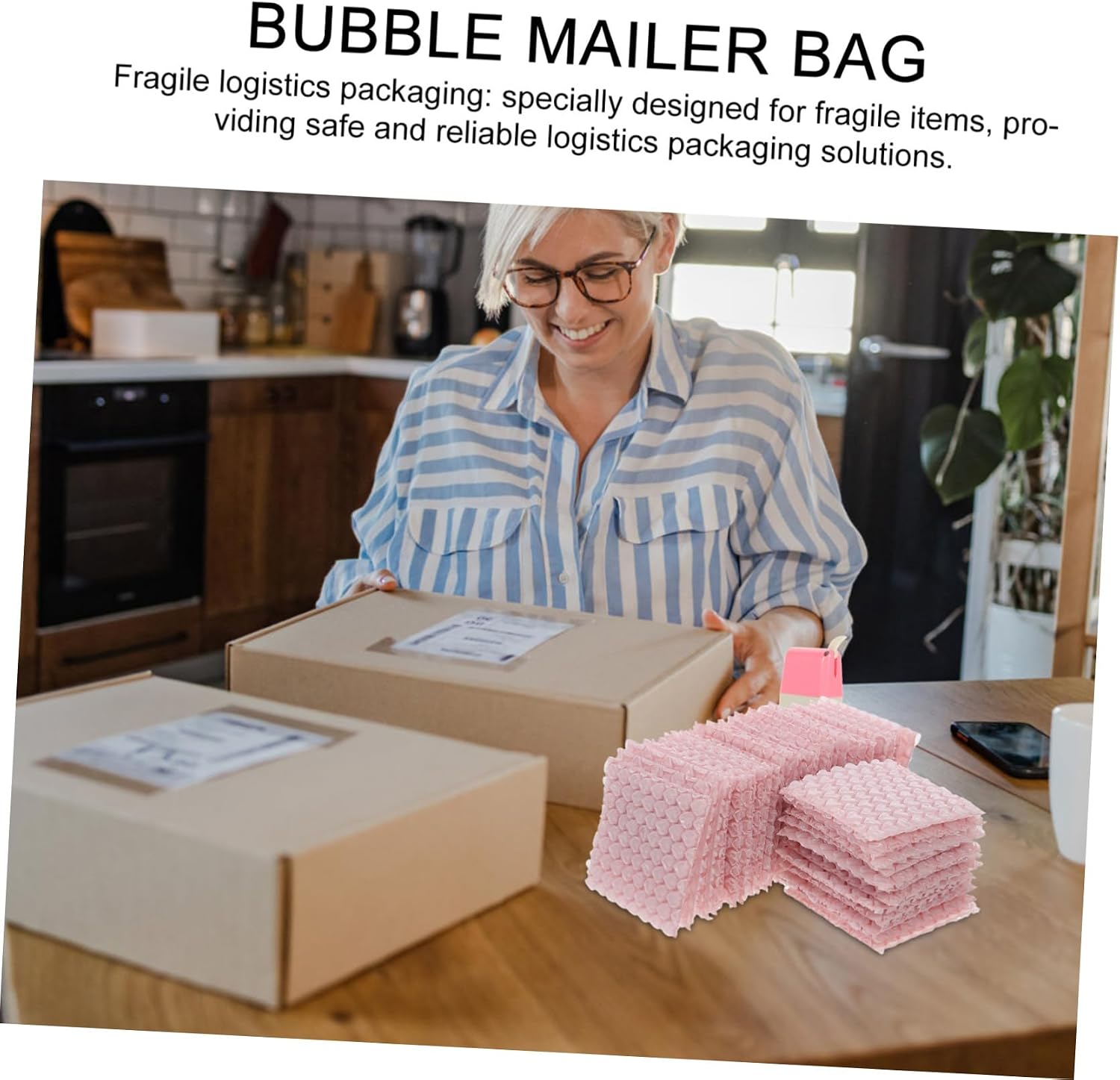 Luxshiny 50Pcs Heart Shaped Bubble Mailers Pink Protective Bubble Pouches for Shipping Thickened Design for Resistance Versatile Use for Secure Packaging and Filling Gaps