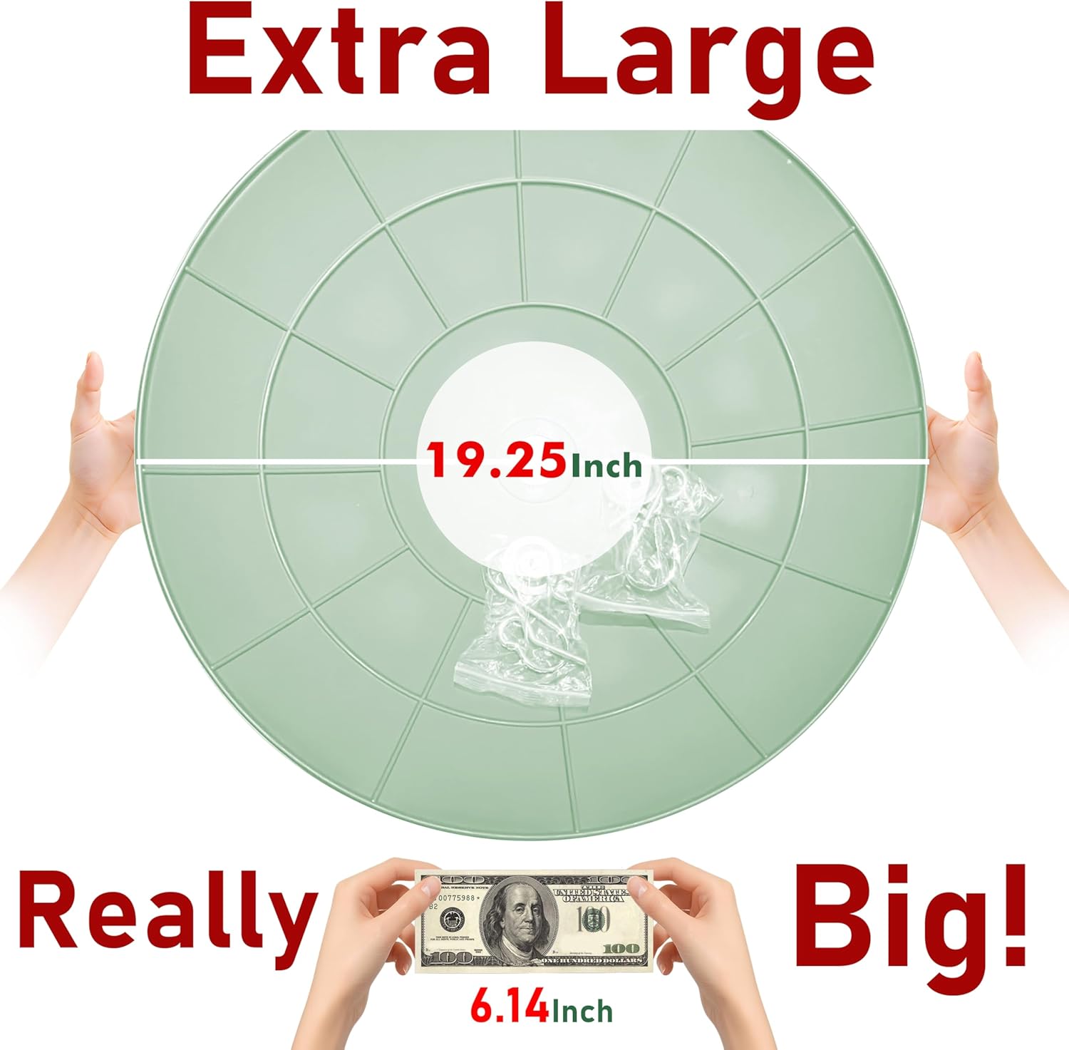 19.25-inch extra large squirrel baffle,hummingbird feeder shade dome cover, bird feeder rain guard, hanging squirrel proof for shepherd's hook outdoors(grass green) 2 pack 19'' /2p/hang mount grass green