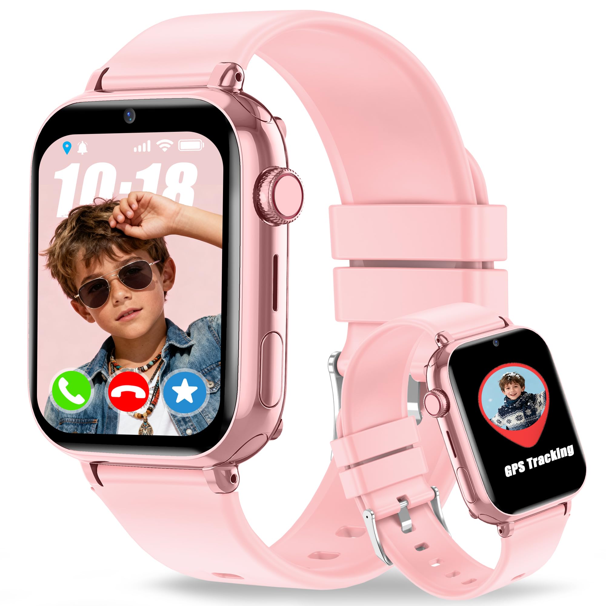 Smartwatch Bambini 4G GPS, Videochiamate, SOS, Voce Chat, Fotocamera Regali