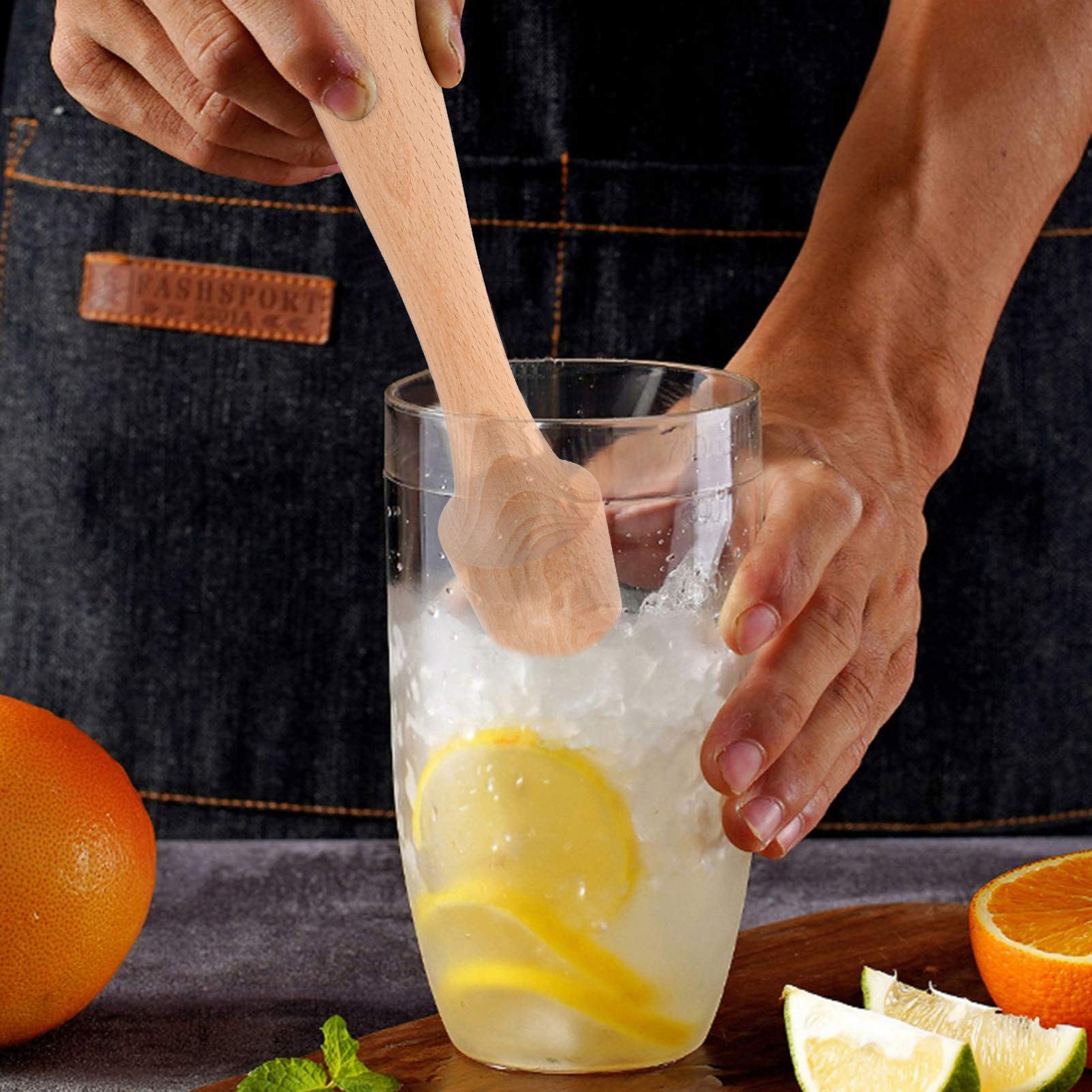 1pc Wooden Crushed Popsicles Ice Crushed Bar Wooden Ice Mallet Bar Mixing Utensils Wooden Cocktail Muddler Wooden Ice Muddler Wooden Bar Mixer Bar Grinding Sticks Wooden Stirrer