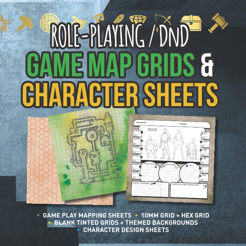 Buy RPG / DnD GAME GRIDS & CHARACTER SHEETS Grid and Hex Graph Paper