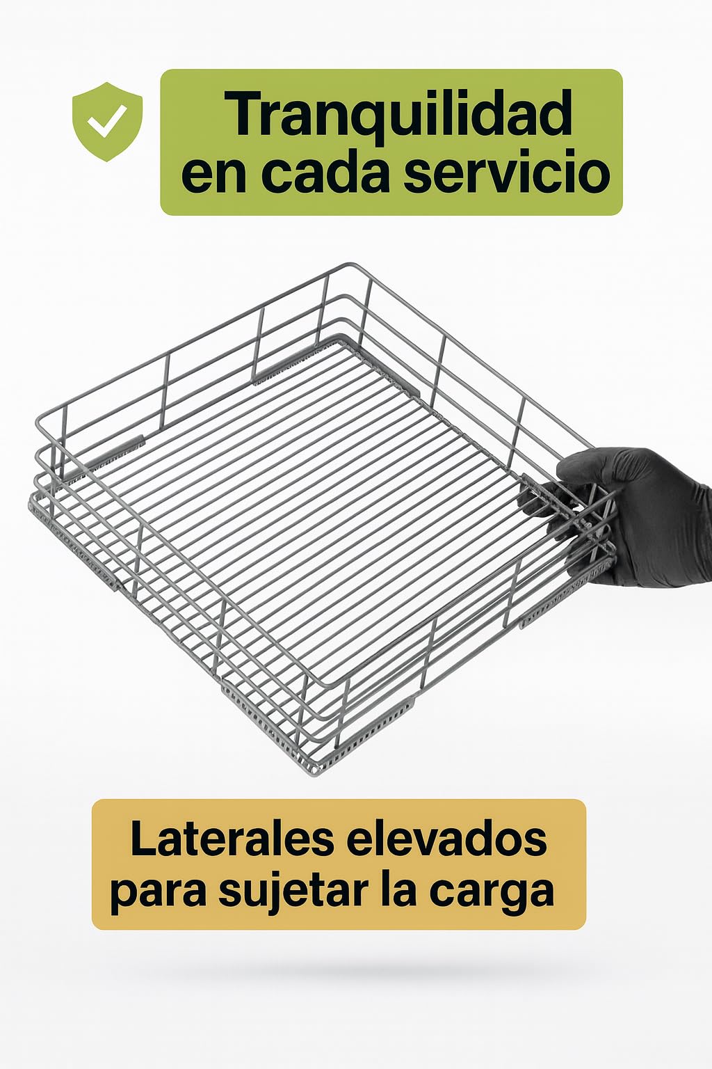 Cesta Para Vasos y Copas 400x400x105 Recambio Tecnico Para Lavavasos Lavavajillas Compatible Con JEMI Ref 3503002 Rejilla Metalica Hosteleria Portavasos Antioxido Drenaje Rapido