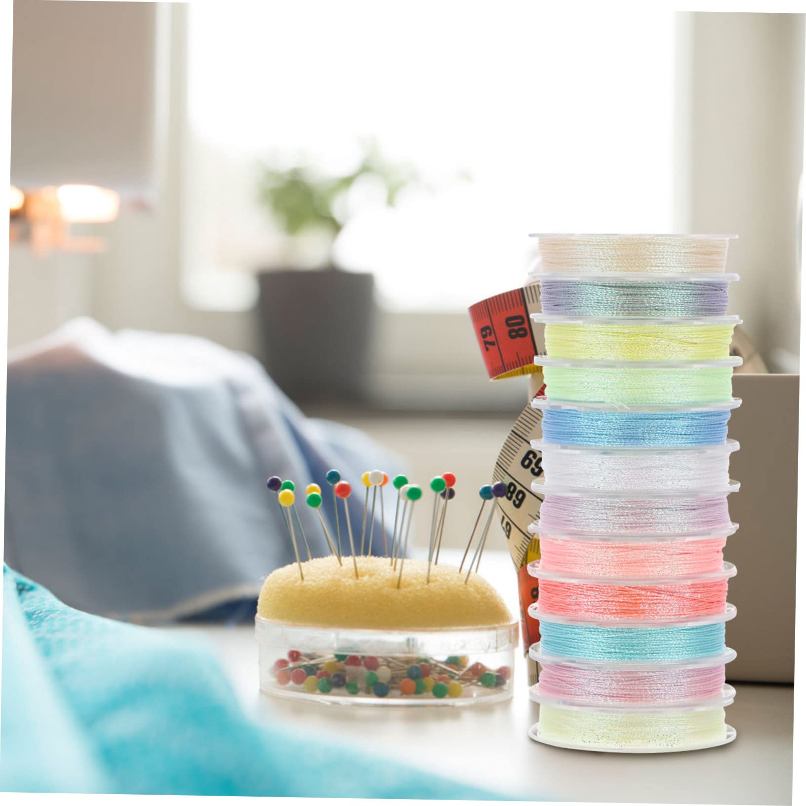 DIYEAH 36 luce notturna filo portafoto embroidery thread strumenti per fili da ricamo fili metallici colorati filo per cucire fili per cucire filo da ricamo multifunzione PET