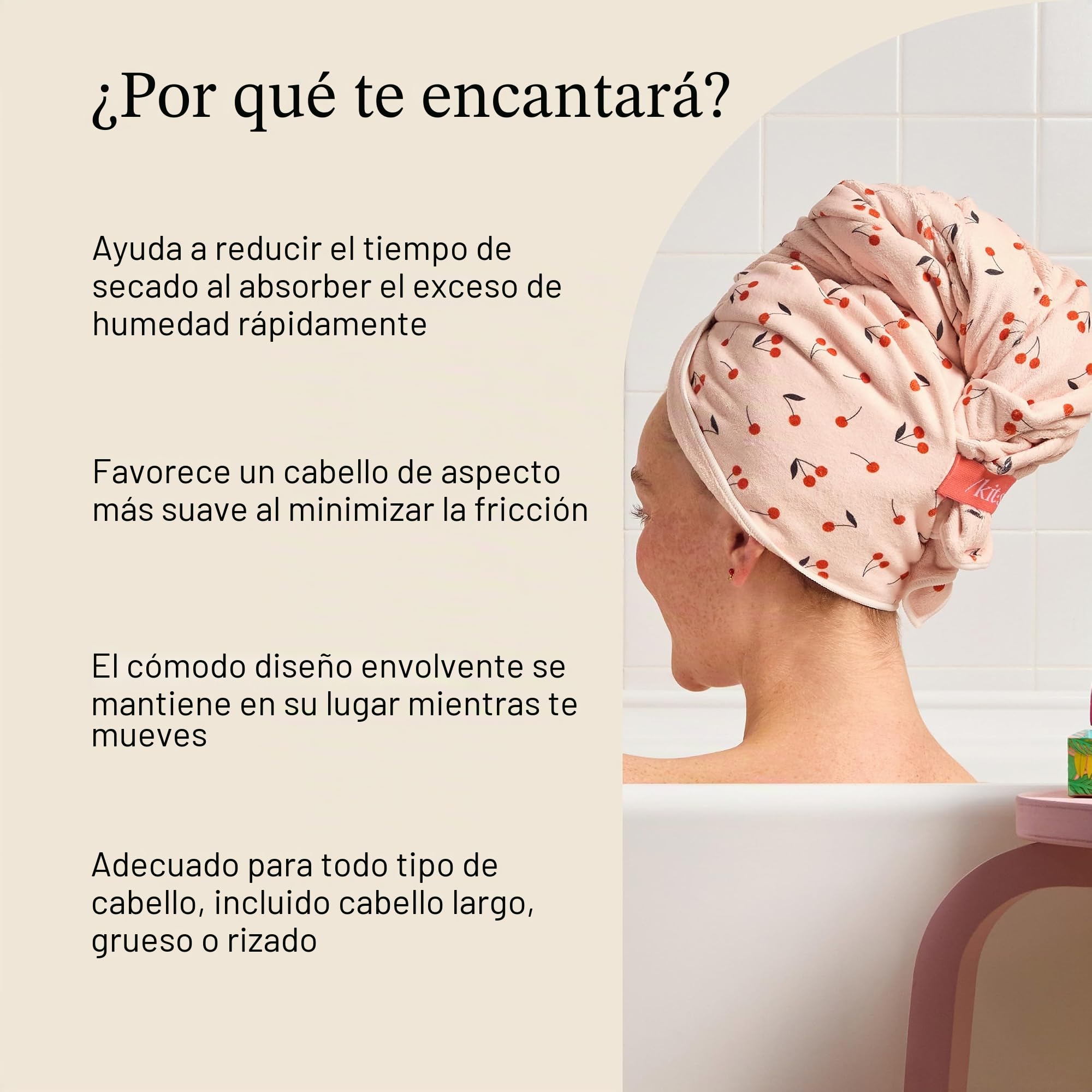 Kitsch Toalla de microfibra XL para mujer, toalla de microfibra, súper absorbente, de secado rápido, antiencrespamiento, para cabello largo y corto, turbantes para mujer, envoltura de cabello húmedo y