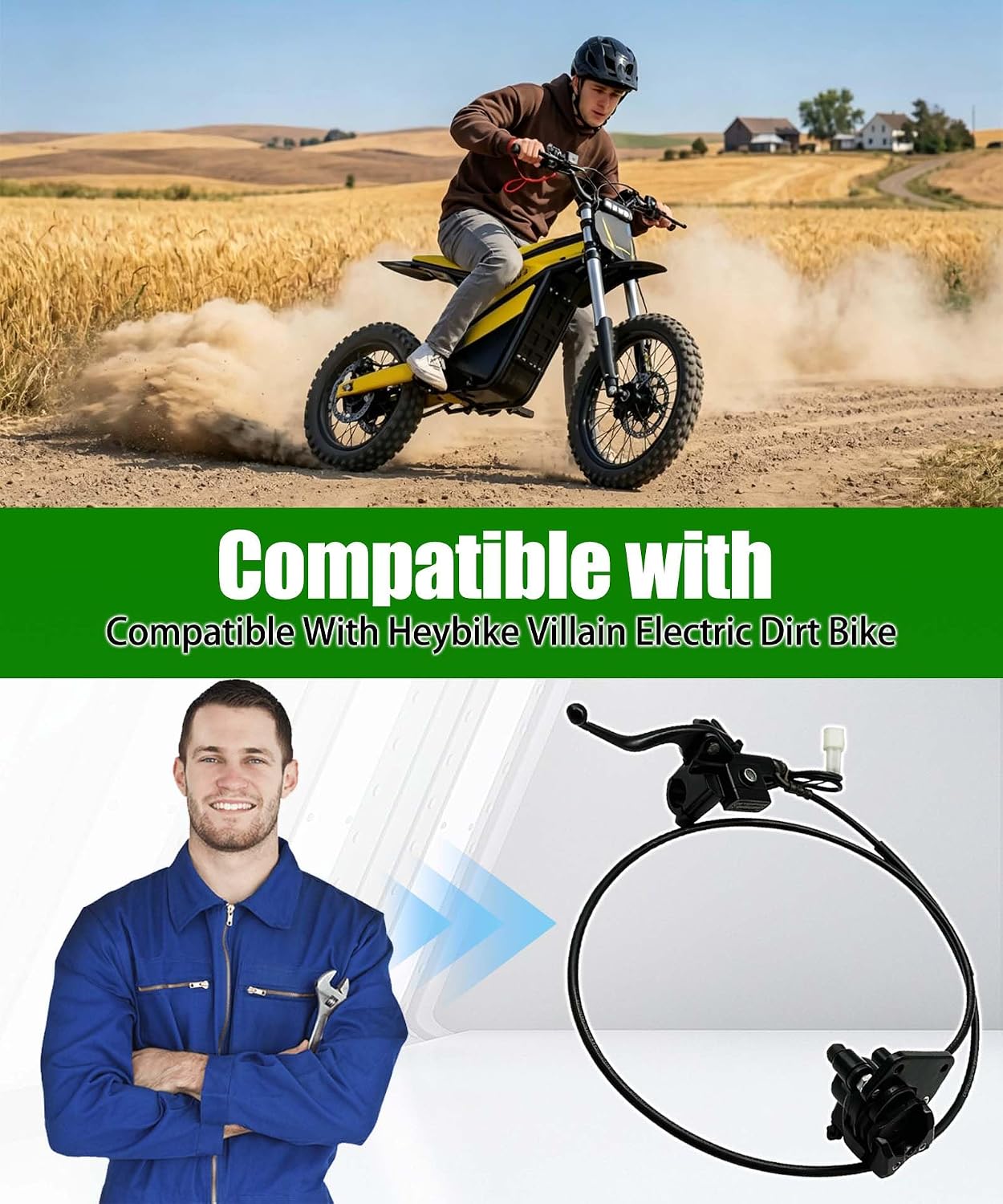 E-Bike Rear Disc Brake Assembly Fits for Heybike Villain Electric Dirt Bike Replacement Parts