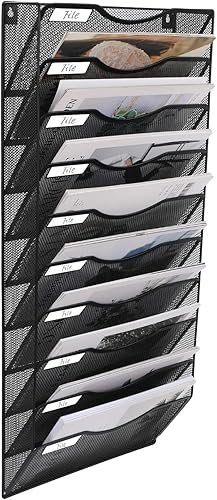 Miniatura 1 de EasyPAG Office - Carpeta de pared con 3 bolsillos para guardar archivos organizador de metal para documentos