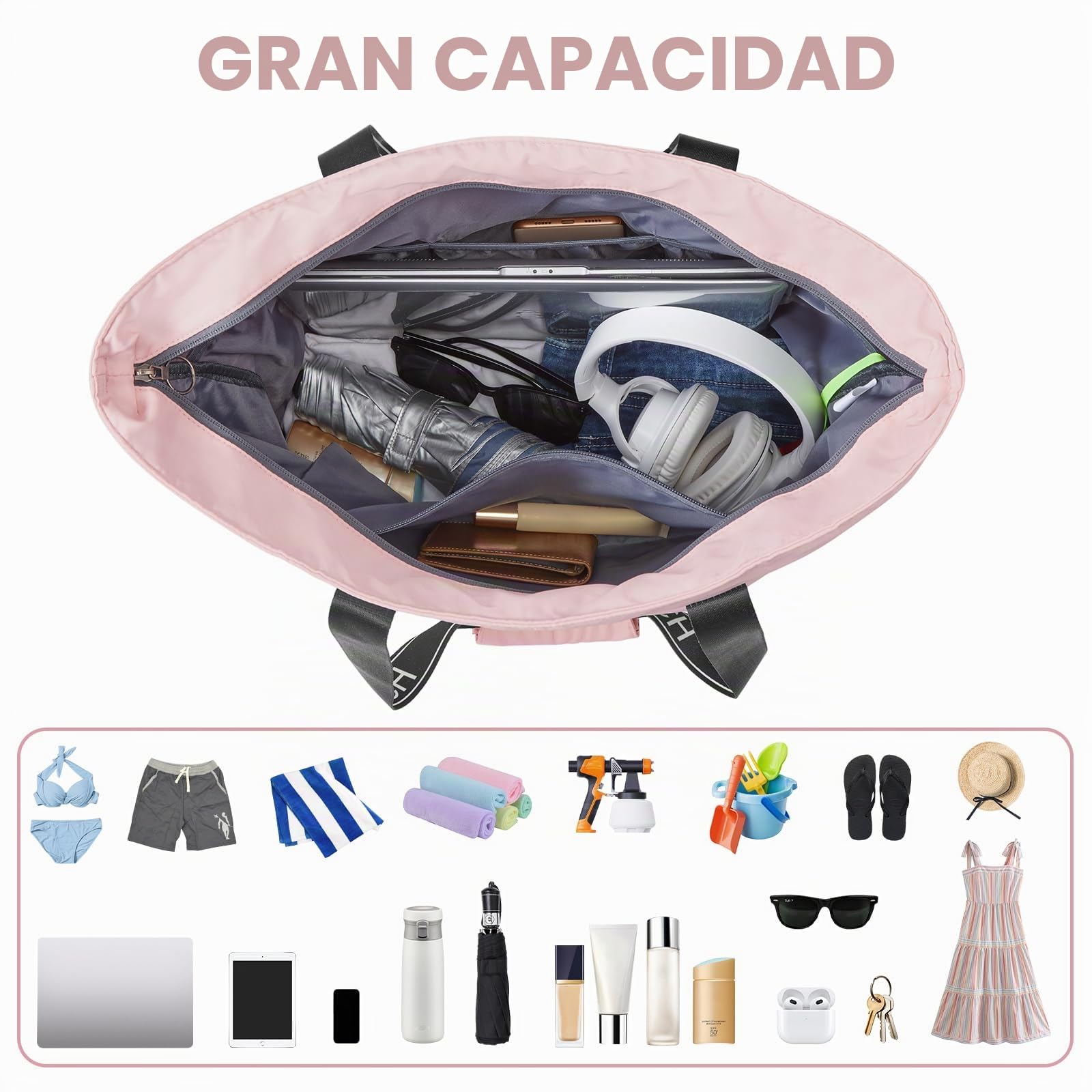 G4Free Bolsa de playa impermeable a prueba de arena bolsa de hombro bolsa de playa grande bolsa de deporte bolsa de compras para mujer