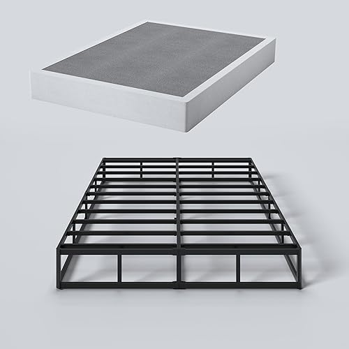 Vista 13 de Box Spring Full - Muelles de metal resistentes de perfil bajo de 3 pulgadas para cama matrimonial, base de colchón, fácil montaje, cubierta fácil