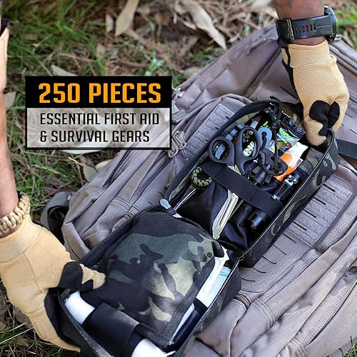 Miniatura 7 de EVERLIT Kit de supervivencia de primeros auxilios IFAK EMT Molle Pouch Kit de supervivencia para equipo al aire libre, kits de emergencia, bolsa de