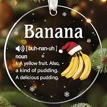 HUNIGIFT Banana Ornaments for Christmas Tree, Fruits Ornaments - Bananas Gifts - Acrylic Ornament
