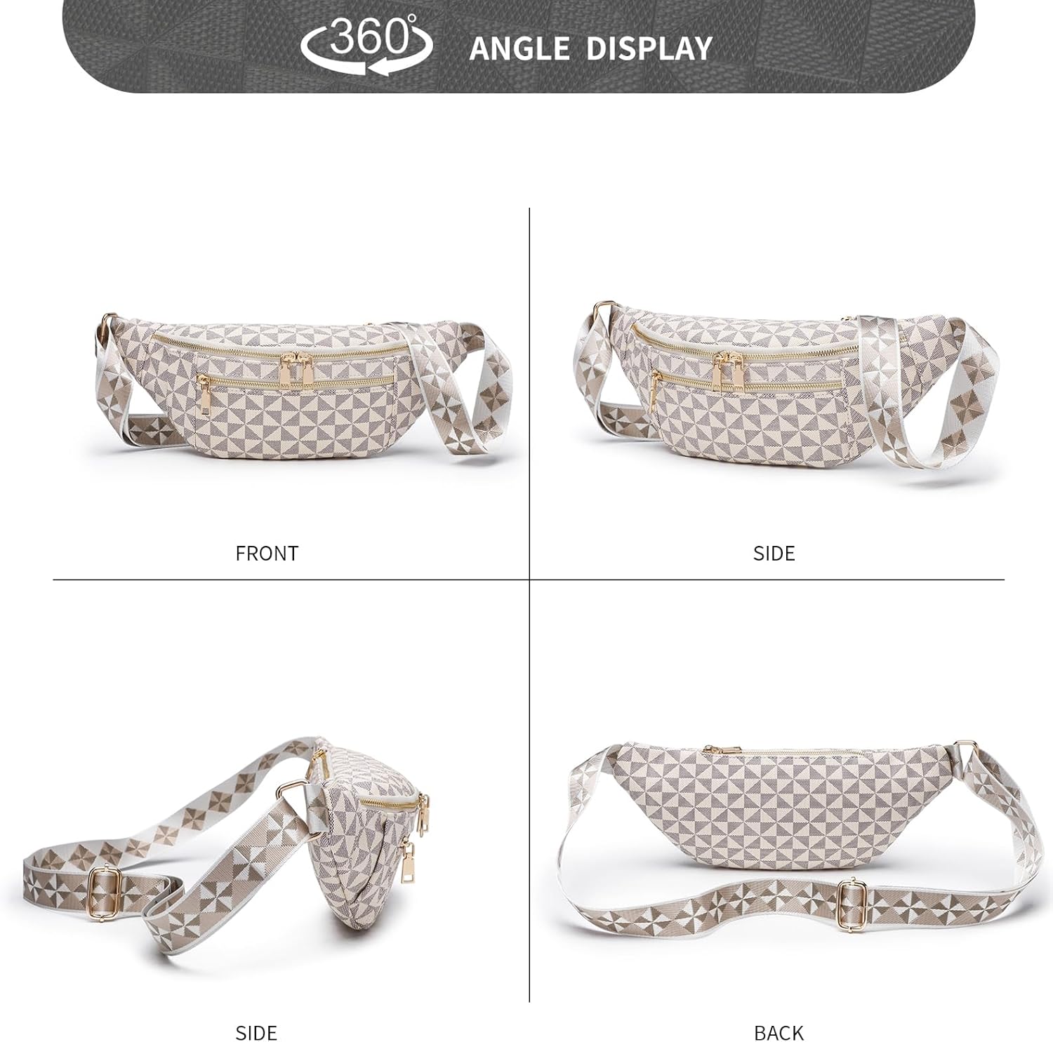 Crossbody Sling Bag for Women & Men – Trendy Checkered Fanny Pack – Waist Bag for Travel, Festival & Daily Commute | Lightweight, for Travel, Adjustable Strap, Hidden Pocket - Image 6