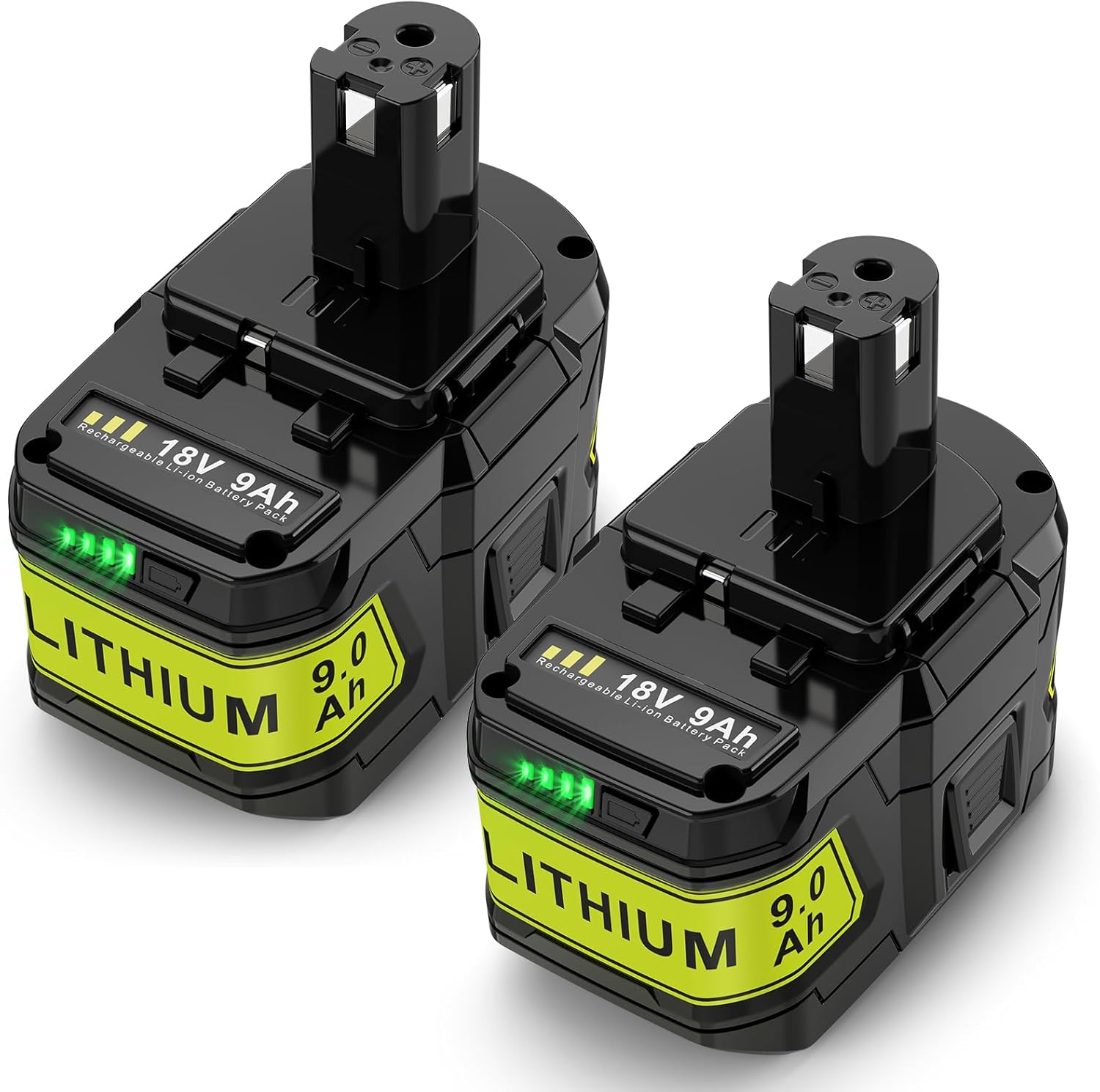 9.0Ah 18V P109 P108 P102 Replacement for Ryobi 18V Battery P103 P104 P105 P107 P106 18Volt ONE+ Lithium-Ion Cordless Power Tool Battery, 2Pack