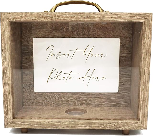 NIKITA Custom Money Box Fund - Personalised Money Box - Photo Fund for Couples - Wedding Gifts for Bride and Groom - Wooden Saving Kids Money Box - Wedding Present - Savings Jar - Gift Box