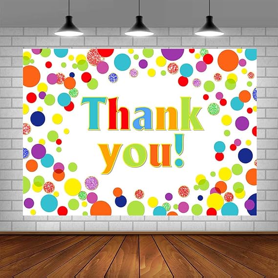 7x5ft Thank You Backdrop Colorful Photography Background Thanks for Teachers Employees Thank You First Responders Support Doctors Nurses Party Decorations Banner Props