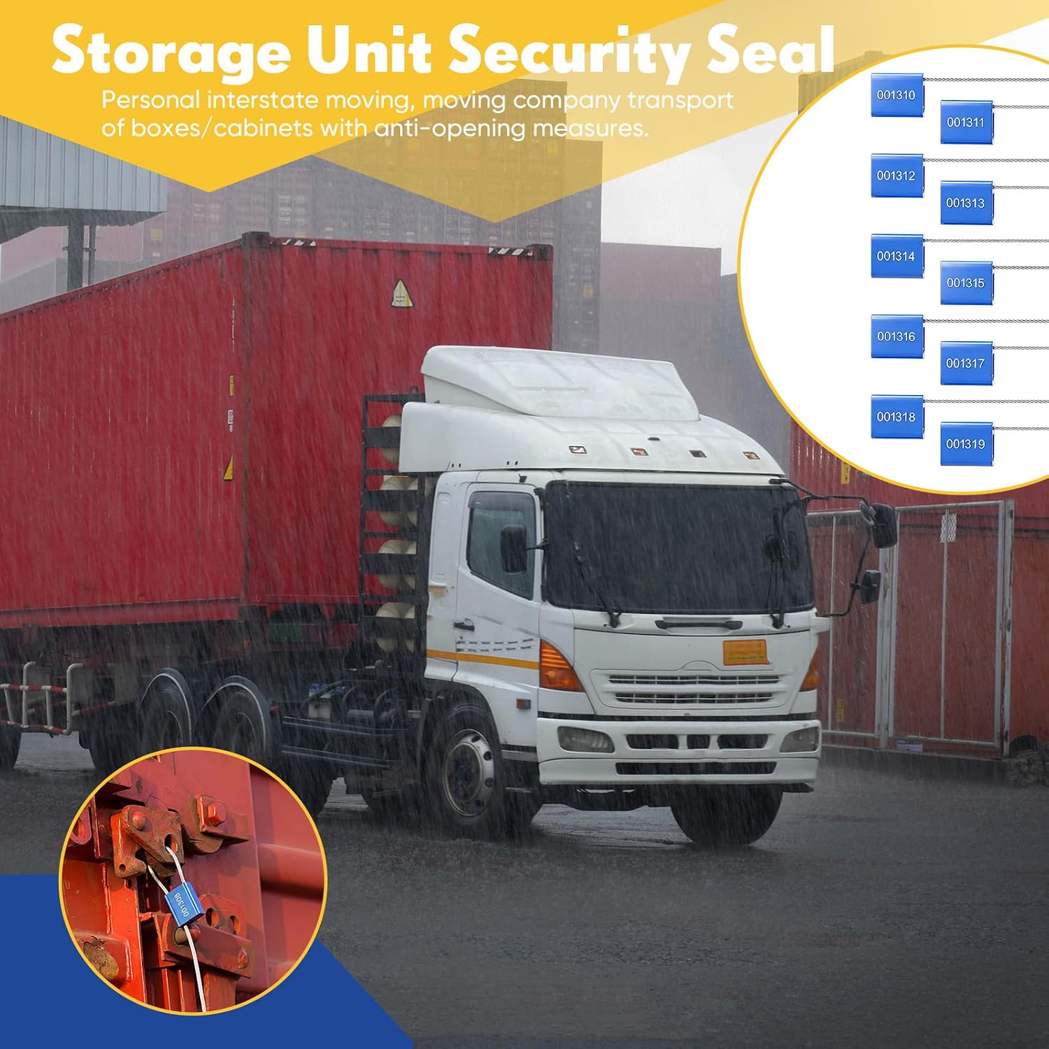 50 Pack Numbered Security Cable Seals Lock Steel Tight Seal Tamper Seal Metal Cable Seals with Aluminum Body ISO 17712 Certified for Shipping Container Trailer Truck Cargo