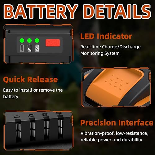 2 Pack 20V 4.0Ah Batteries for Worx 20 Volt Lithium-Ion Batteries Compatible with PowerShare Series Wireless Power Tools Models WA3520 WA3525 WA3575 WA3578 - 5