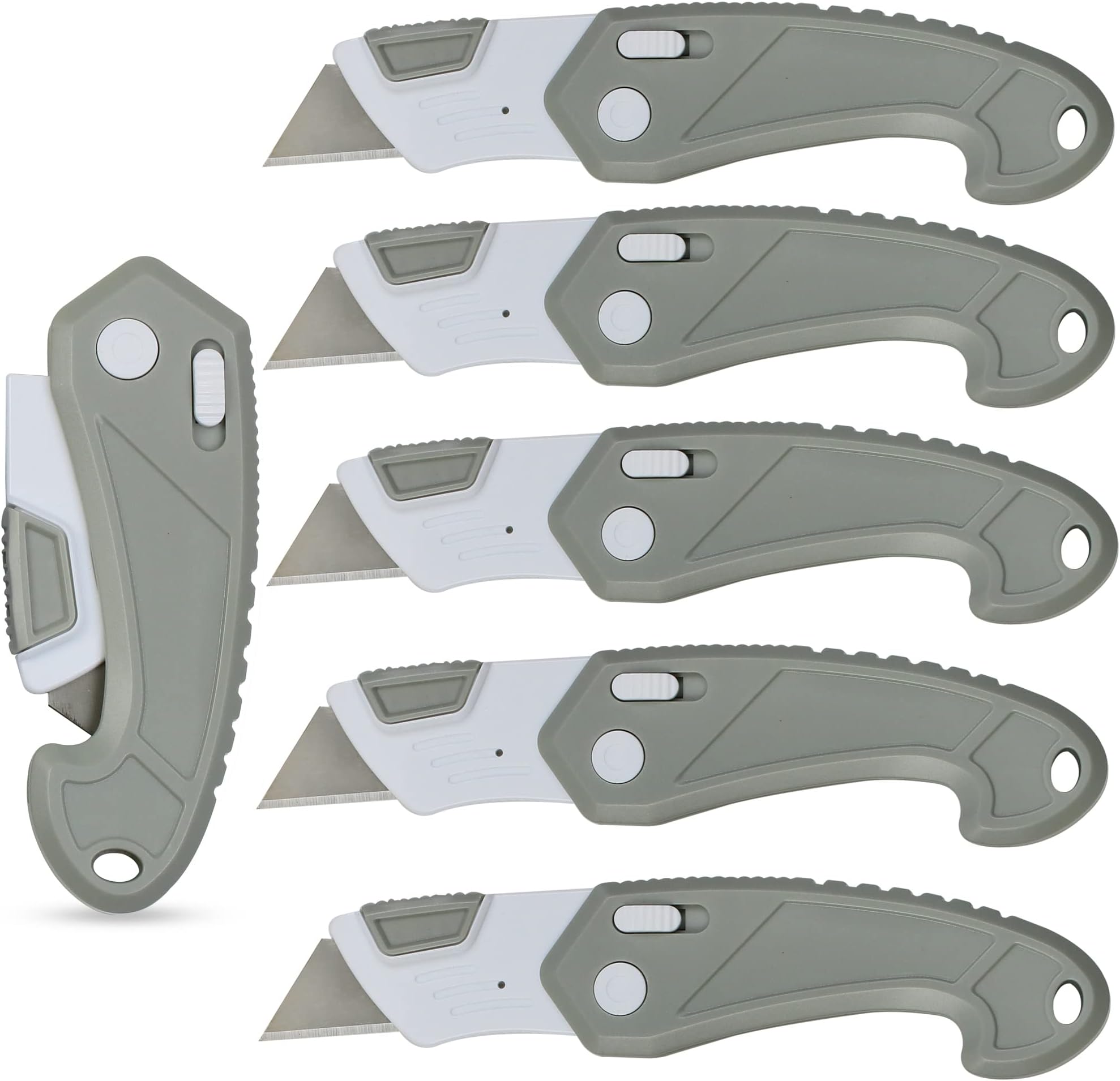 Lightweight Strong ABS Plastic Folding Utility Box Cutter (6, Grey)