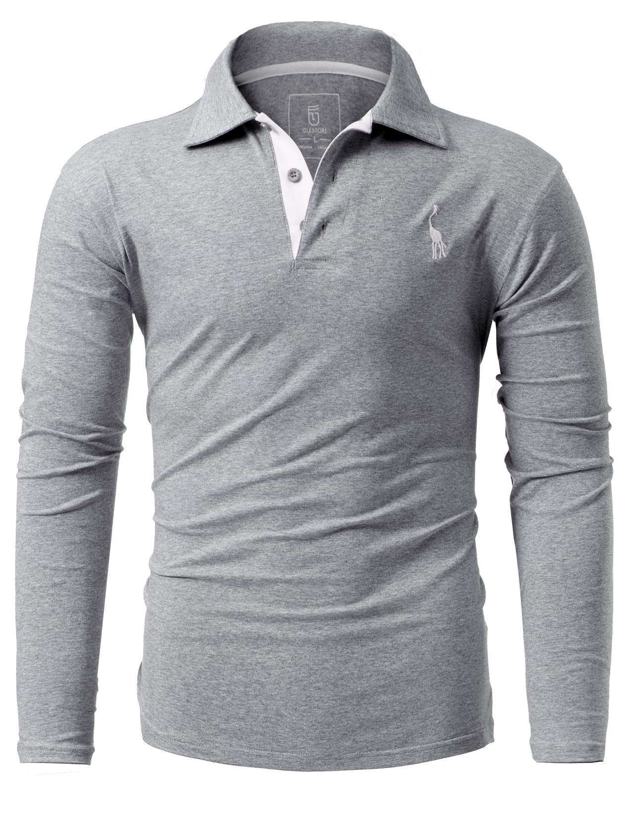 GLESTORE Polo Uomo Manica Lunga Maglietta Uomo T-Shirt Cotone Polo Lavoro Uomo