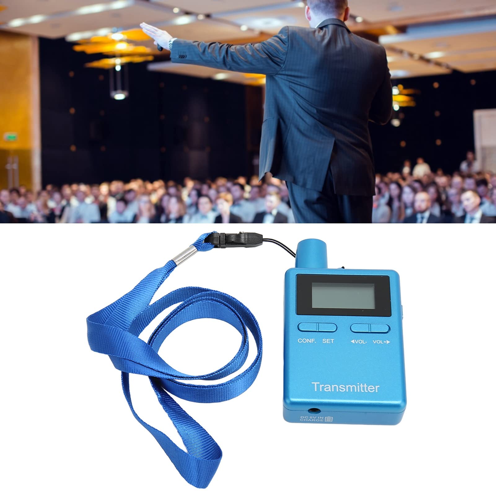 di guida turistica senza fili, qualità del suono HiFi Display LCD 50 canali Chiesa di traduzione 200m trasmissione di cuffie di traduzione