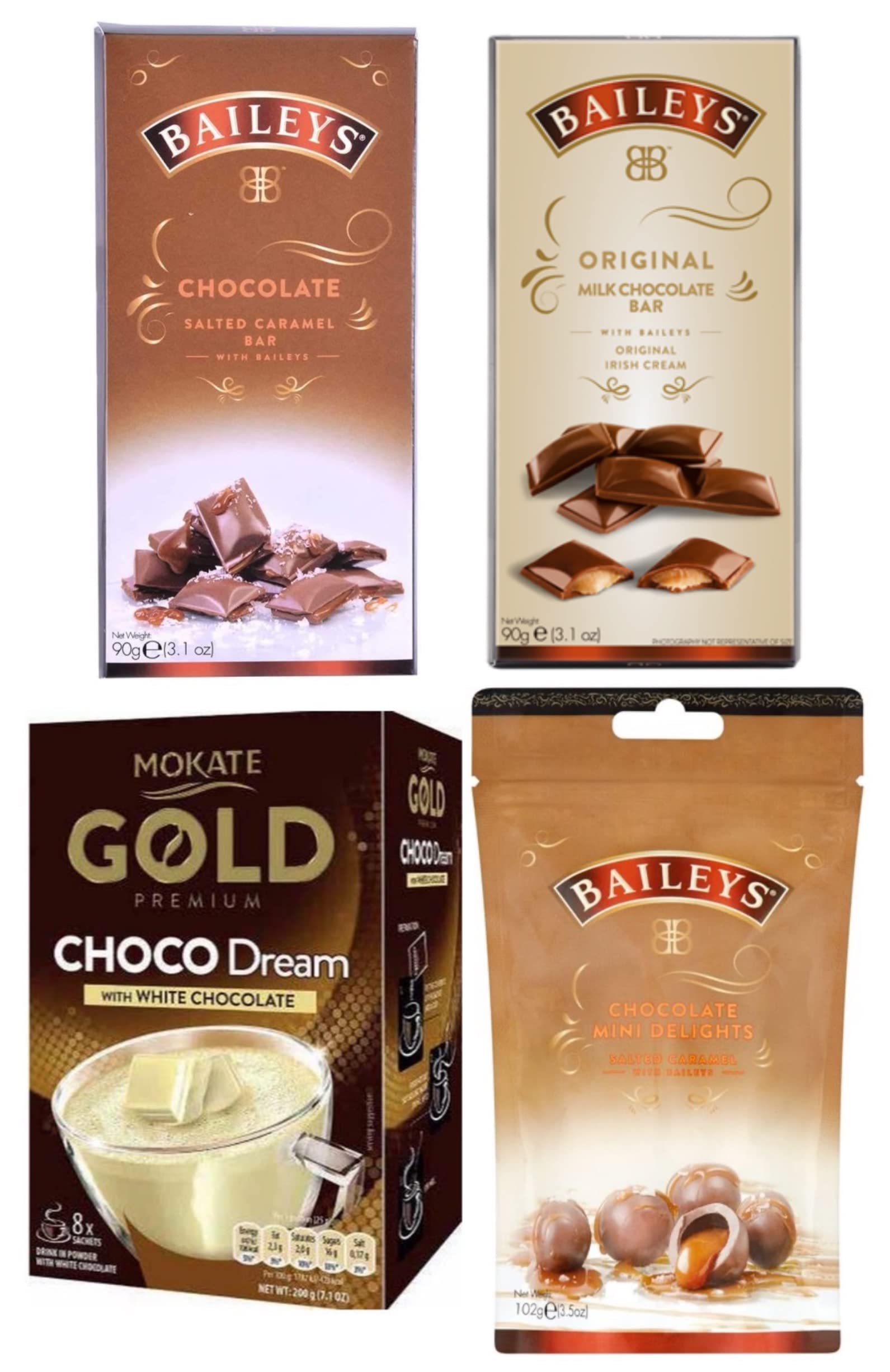 Buy Baileys Chocolate Gift Bundle 4 Pack Milk Choc, Salted Caramel Bars