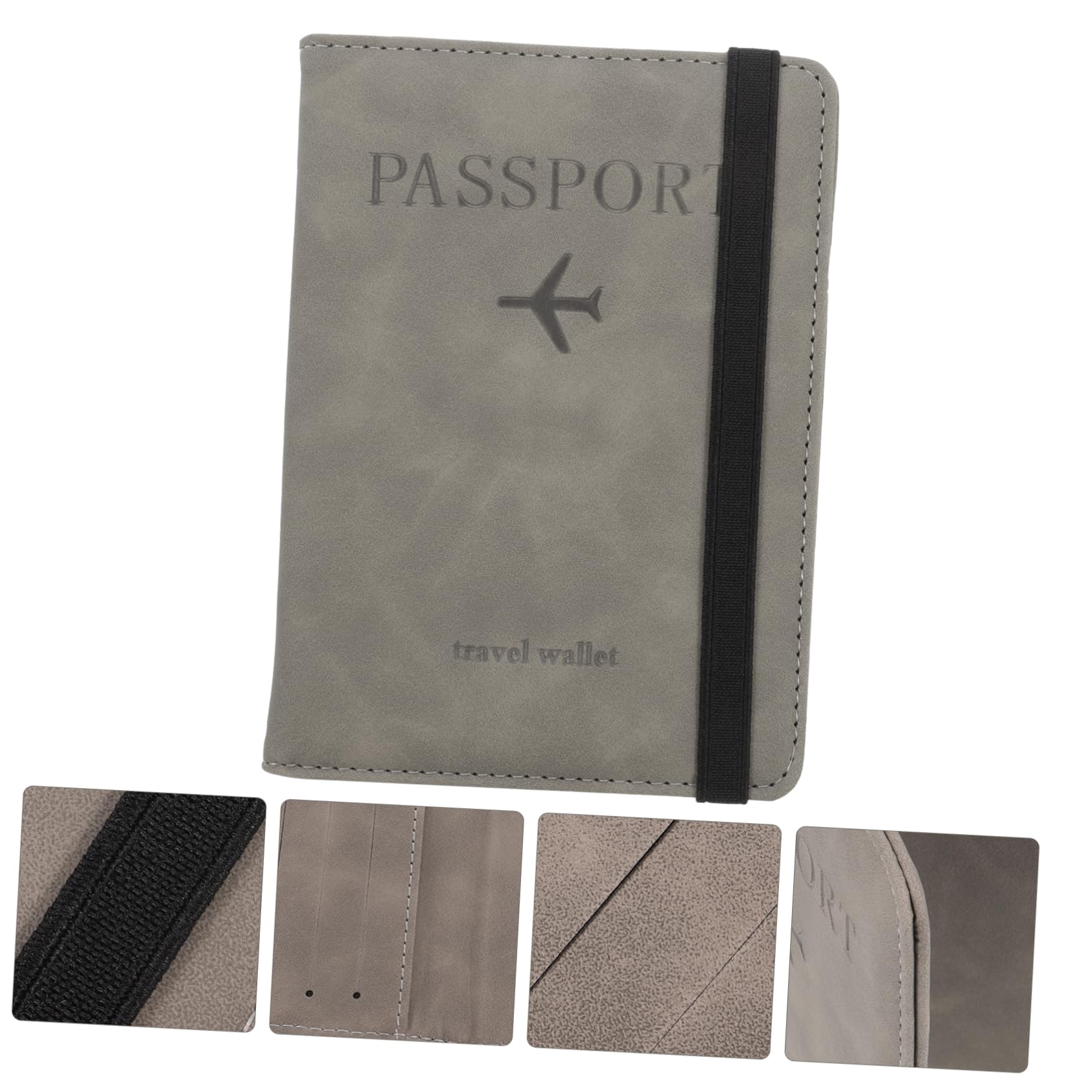 VALICLUD 3pezzi Portapassaporto Pu Multiuso Con Slot Per Carte Custodia Protettiva Per Documenti Da Viaggio Scuro Leggera e Pratica Per Insegnanti e Viaggiatori