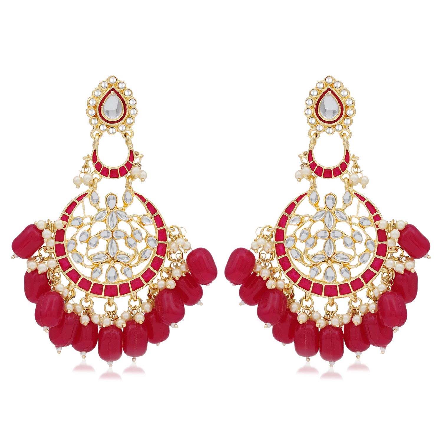 See full amazon price history chart for Sukkhi Amazing Pearl Gold Plated Brass Red Kundan Meenakari Chandbali Earring for Women (SKR56903) Sukkhi Amazing Pearl Gold Plated Brass Red Kundan Meenakari Chandbali Earring for Women (SKR56903) (B08G2NQ1X9) Amazon Price History, Amazon Price Tracker