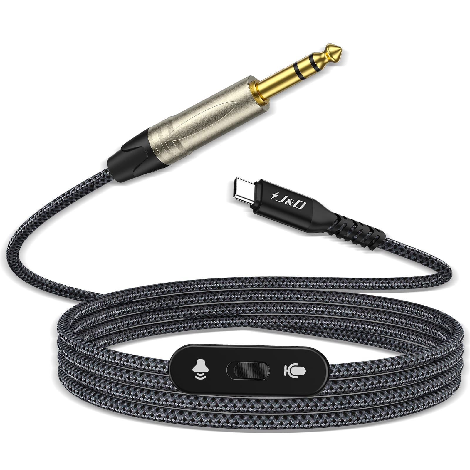 J&D Cavo USB C a 6,35 mm, Cavo Audio 2 in 1, Supporto per