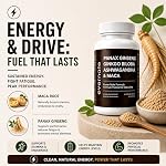 ONE Maca, Ginkgo Biloba, Panax Ginseng, Tribulus, Tongkat Ali, L-Arginine & Ashwagandha – Energy, Stamina, Endurance & Vitality Support – Made in Canada
