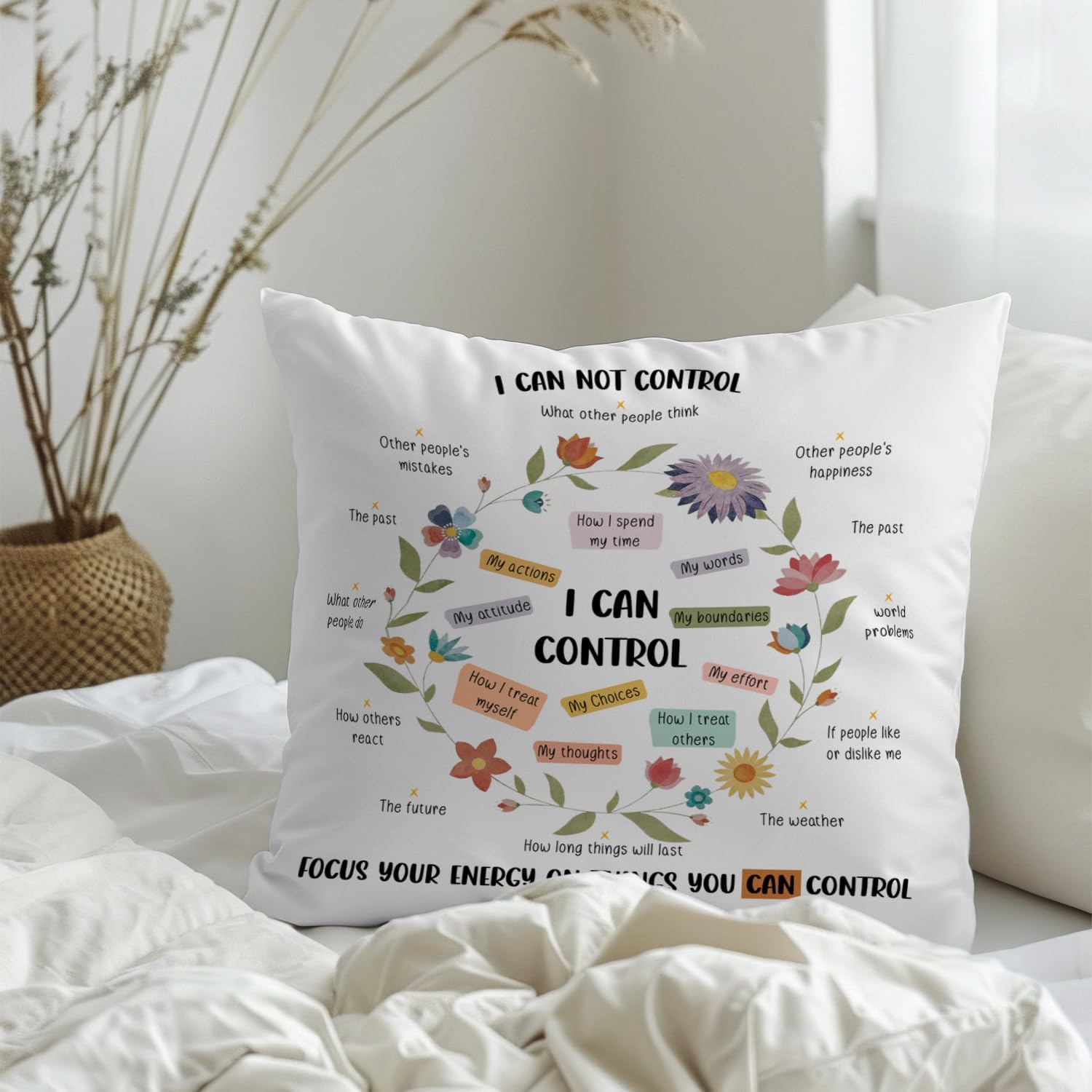 LiTiu Mental Health Decor Pillow Covers, Calming Corner Throw Pillow Decorative, Decor Pillow Cover for School Counselor Therapy Office Counselor Office, 18x18 Inch - Image 4