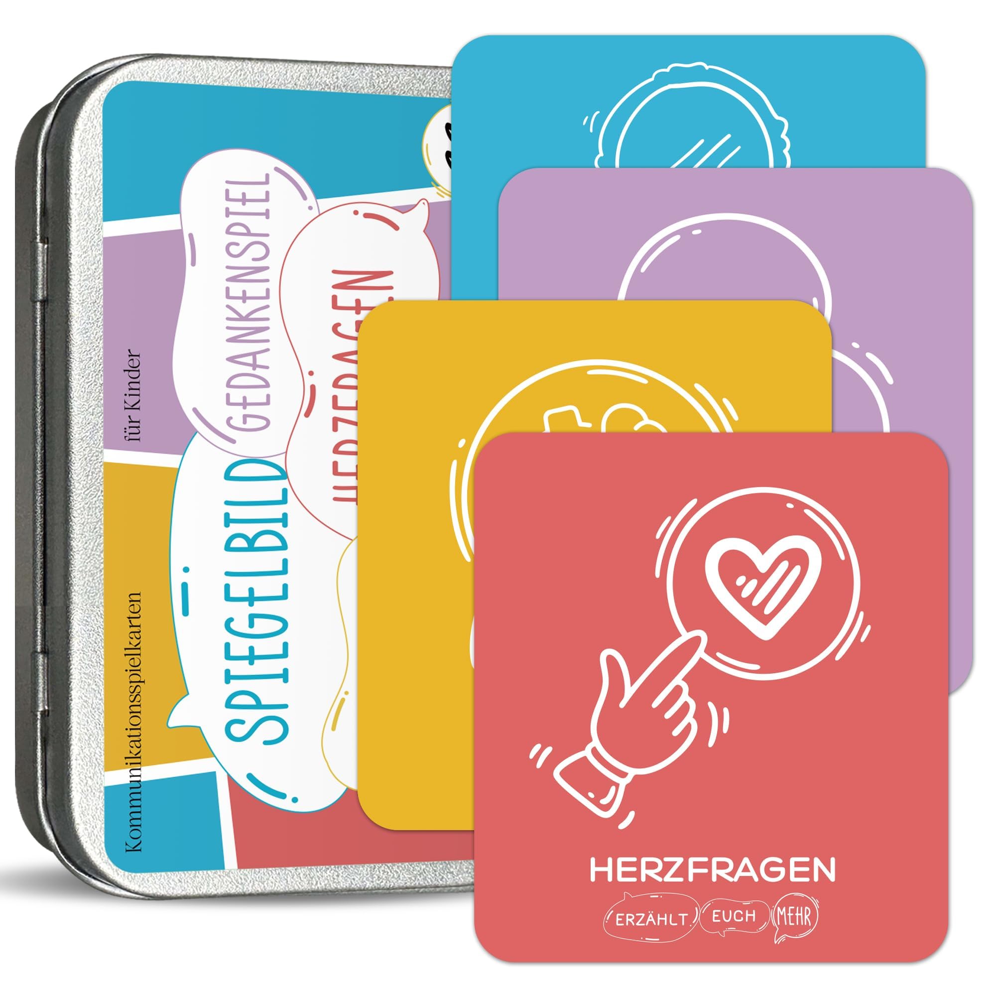 BIROYAL Erzählt euch mehr für Kids - 88 Gesprächskarten In 4 Kategorien - Kennenlernen Spiel - Reisespiele für Kinder - Perfektes Spiel Für Achtsamkeit und Selbstreflexion