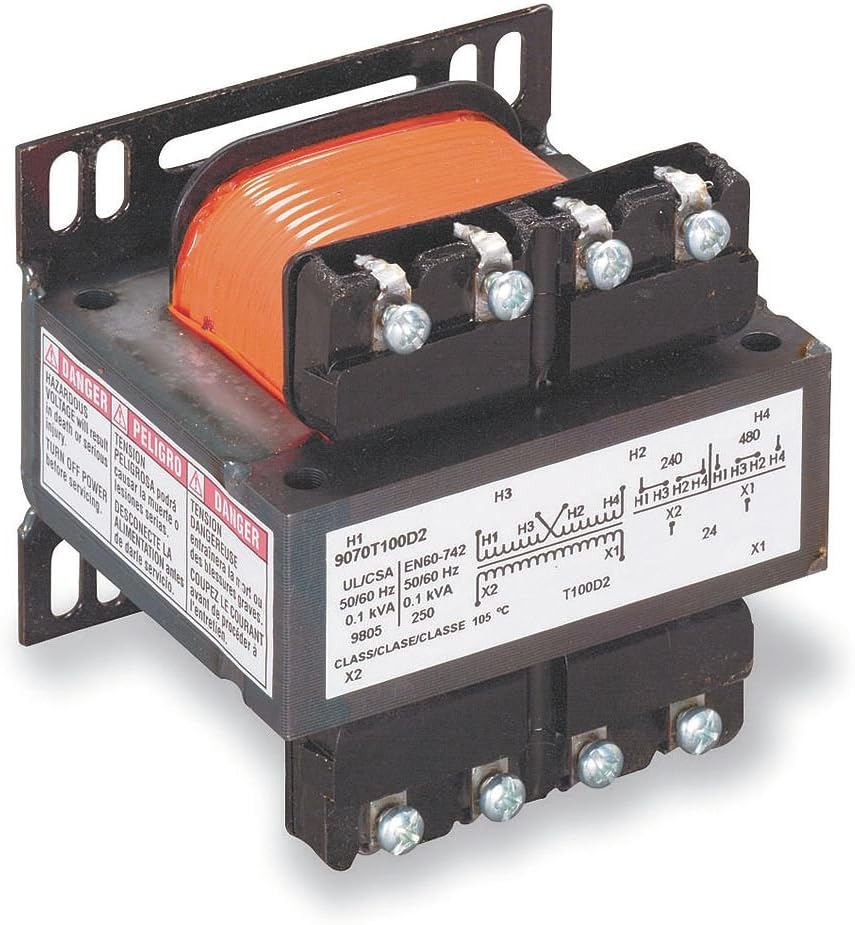Square D 9070T100D1 Control Transformer, 100Va, 2.85" Height