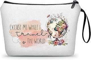 Travel Gifts for Women International Travelers Friend Daughter Coworker World Travel Accessories Cosmetic Makeup Bag Christmas