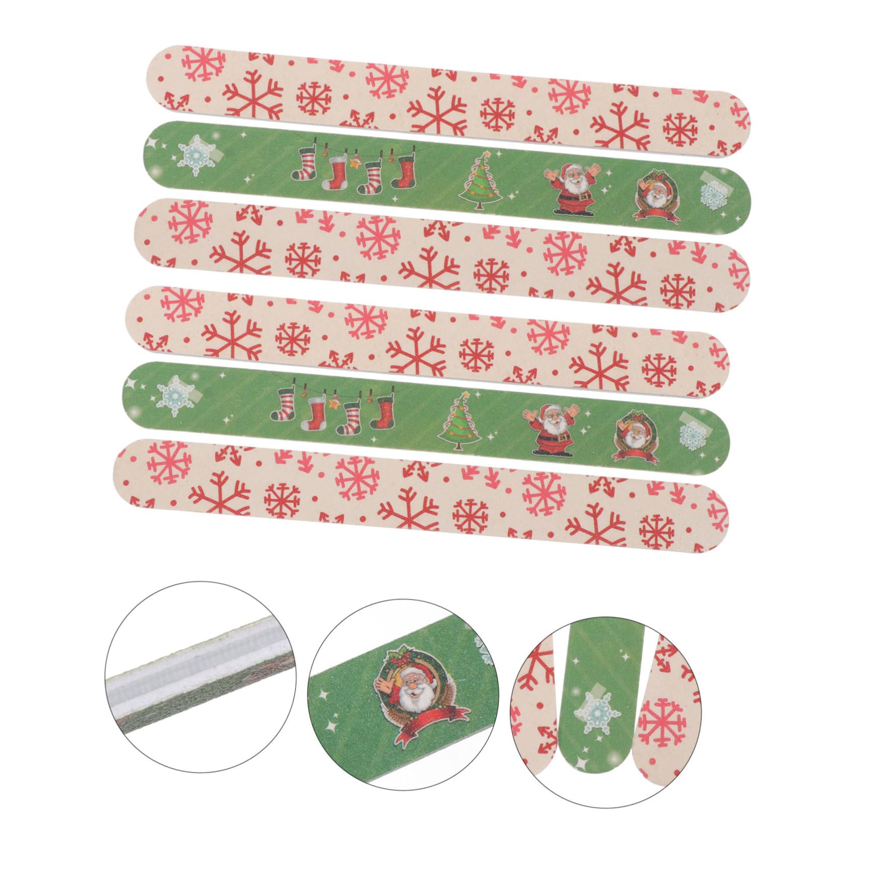 IMIKEYA 12 Piezas Limas de Uñas Navideñas para Manicura y Pedicura, Diseño Tema Navidad, Tabla de Esmeril para Uñas Naturales y Extensiones, Uso en Decoración y Bricolaje en Casa Estilo