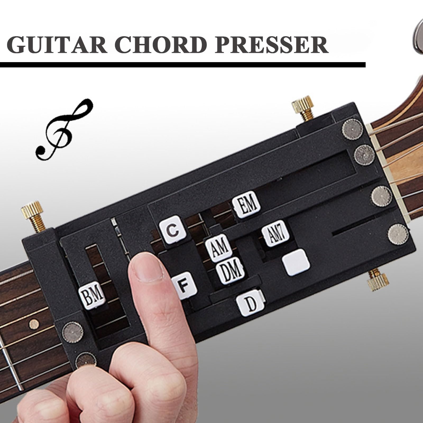 Prensador De Acordes Para Guitarra | Entrenador Para Principiantes | Incluye Instrucciones Y Partituras | Fácil Instalación | Ayuda A Aprender Acordes Rápidamente