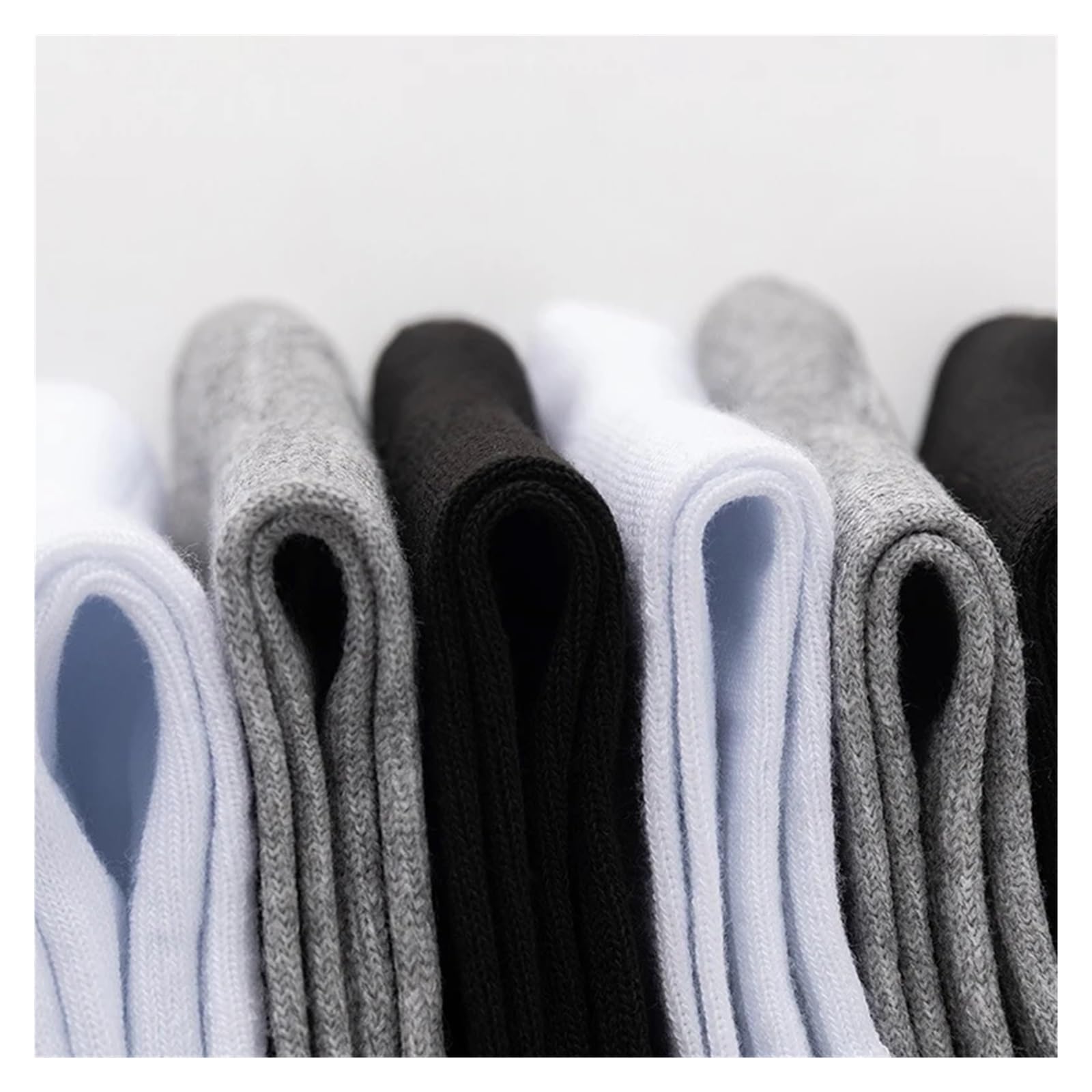 Socquettes Homme Lot de 10 paires chaussettes en coton respirantes for homme, couleur unie, noir et blanc, style décontracté, simple polyvalent, for le sport