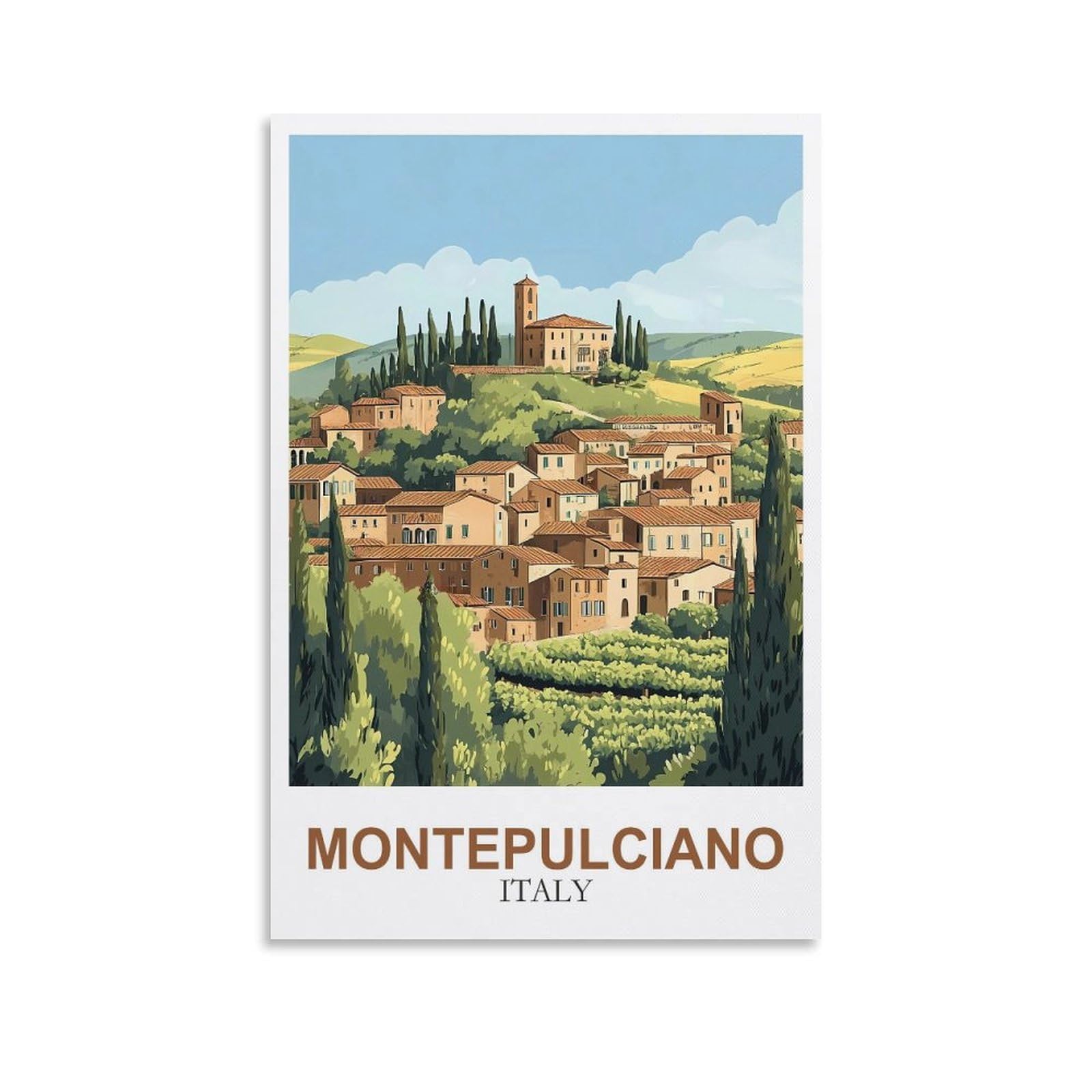 EZMLFA DIY 5D Diamond Painting Kits for Adults,Montepulciano Italy DIY Diamond Art Kits Gem Painting Crafts for Home Wall Decor 40x50cm