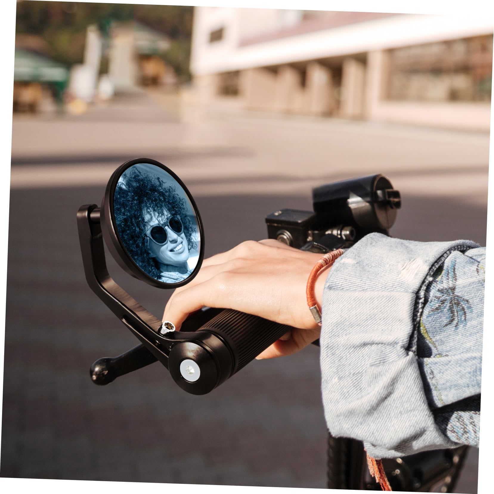 Rétroviseurs de Moto pour Guidon Ronds, Paire, Alliage D'aluminium