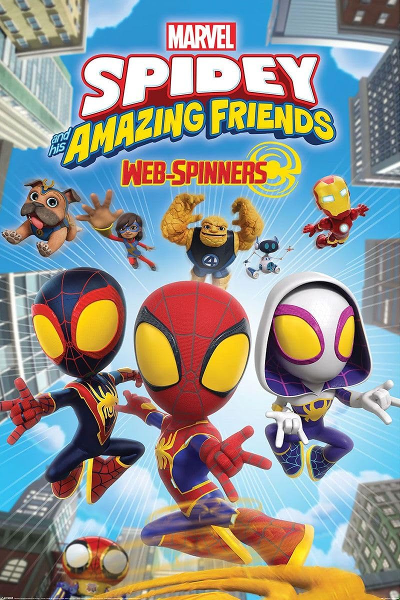 Grindstore Multicolour Spidey Amazing Friends Spider-Man Maxi Poster - Laminated Large Wall Art Print, Wall Decor, Home Office Classroom Decoration, Gift Idea, Decorative Print 91.5X61cm