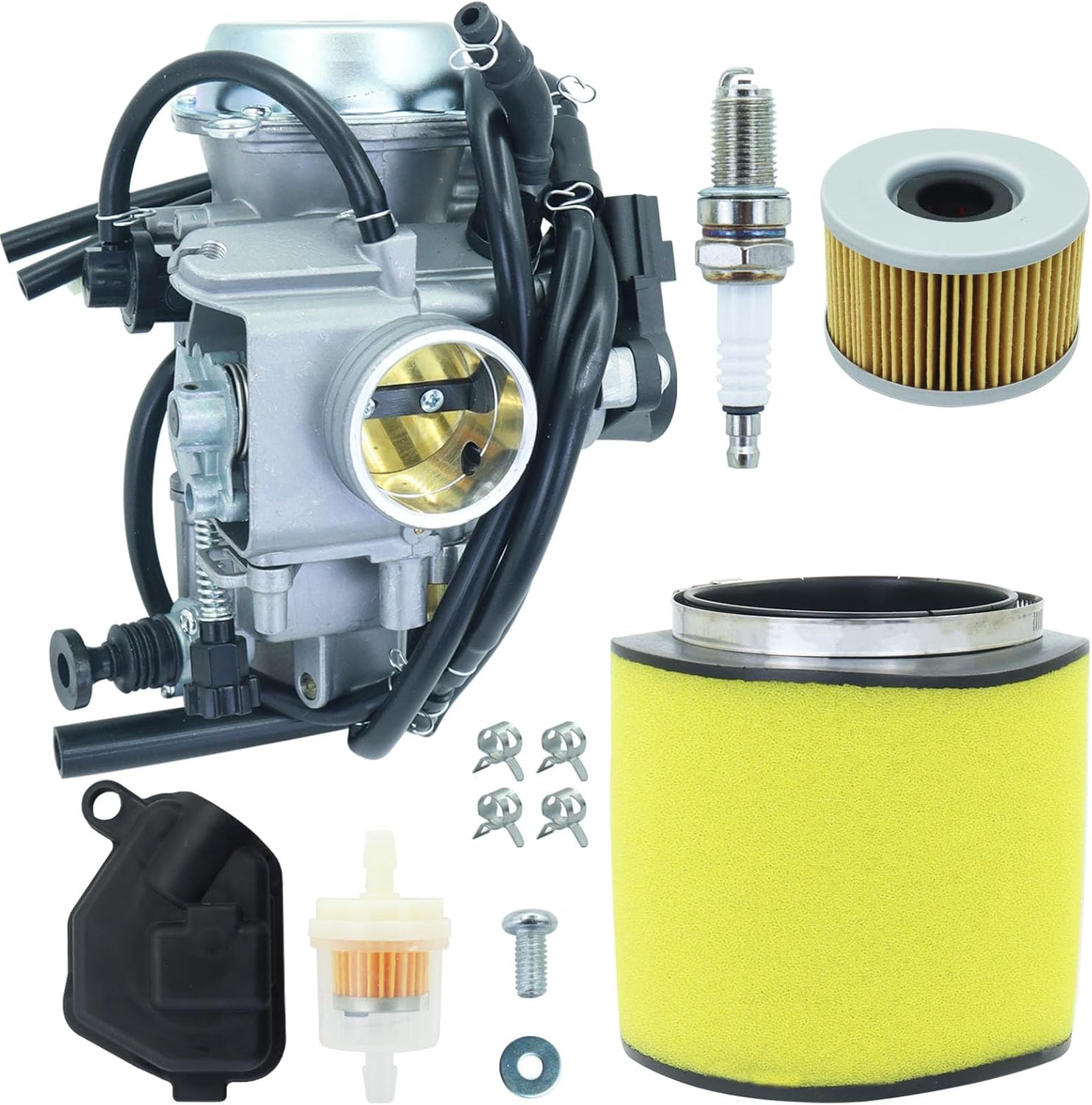 TRX500 Carburetor Replaces for Honda 16100-HN2-013 16100-HN2-A21 Fits for 2001-2005 Fourtrax Foreman Rubicon 500 for 2006-2011 TRX500FE TRX500FM TRX500TM Models with Air Cleaner Oil Filter